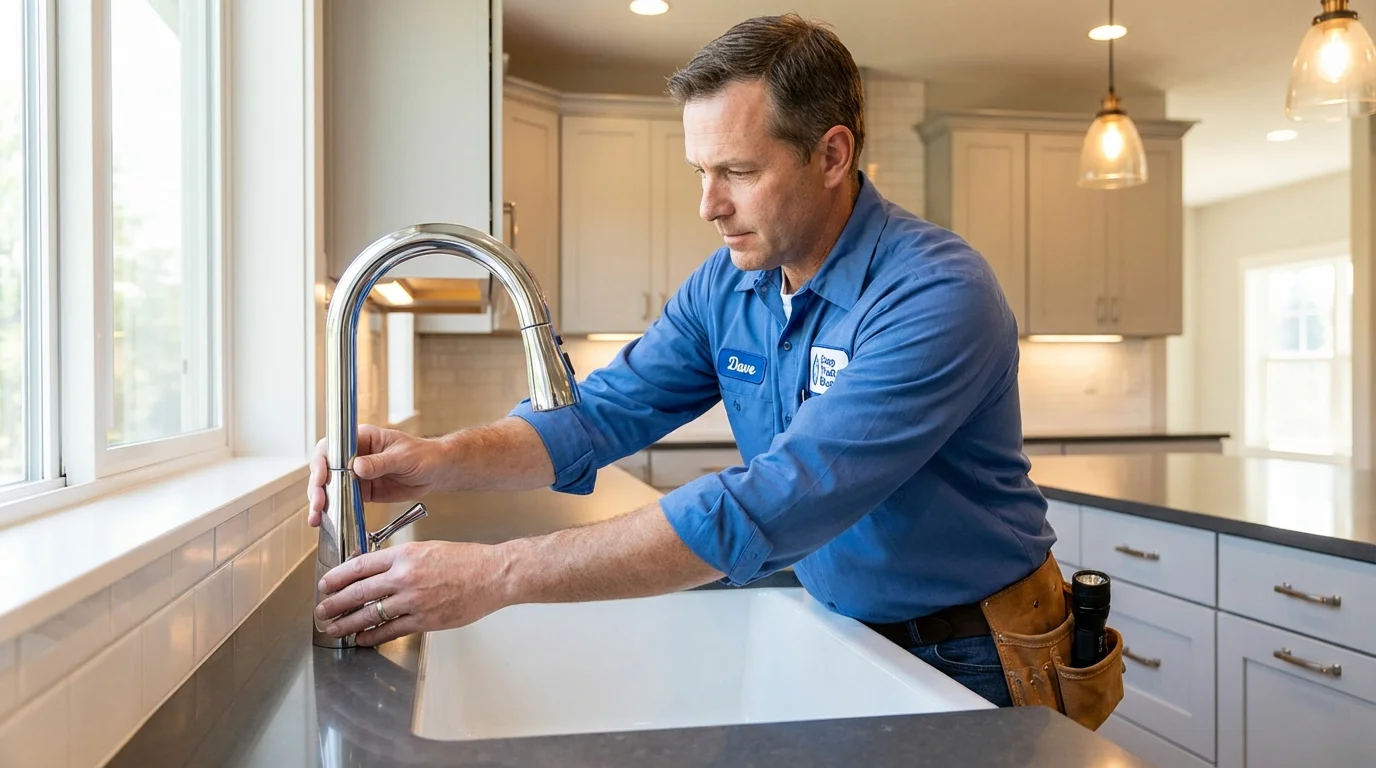 Kitchen faucet installation by Johns Plumbing LLC in Rosamond