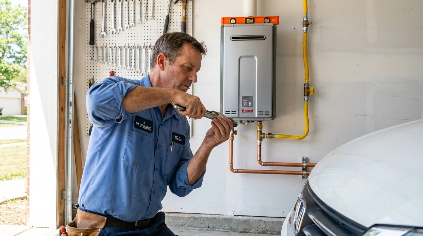 Tankless water heater installation by a Johns Plumbing LLC plumber in Rosamond